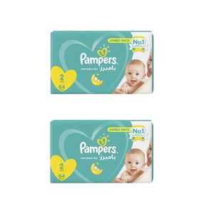 پوشک بچه پمپرز مدل baby dry سایز 2 دو بسته 64 عددی