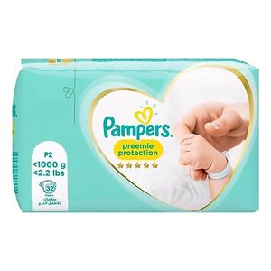 پوشک بچه پمپرز مدل preemie protection سایز 0 بسته 32 عددی