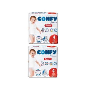 پوشک شورتی بچه کانفی مدل pants سایز 4 دو بسته 30 عددی
