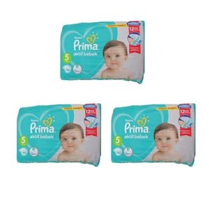 پوشک پریما مدل aktif سایز 5 بسته 46 عددی مجموعه 3 عددی