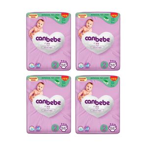 پوشک چسبی بچه جان به به مدل dry all night سایز 2 چهار بسته 68 عددی