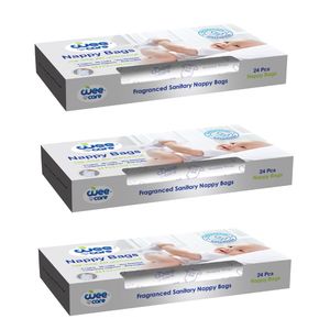 کیسه بهداشتی پوشک وی کر مدل nappy bagsجعبه 3 بسته 24 عددی