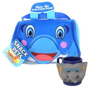 کیف نهاری کودک مدل snack pets طرح دلفین به همراه لیوان کودک elephant