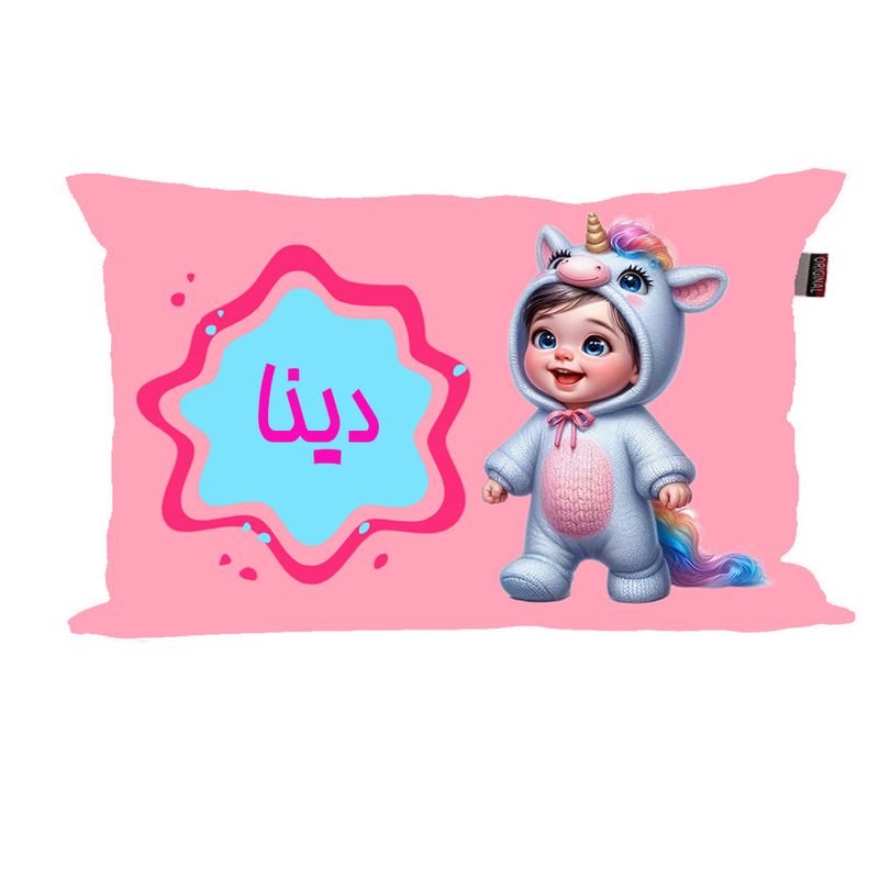 بالش نوزاد ناریکو مدل دخترانه طرح اسم دینا کد 06099
