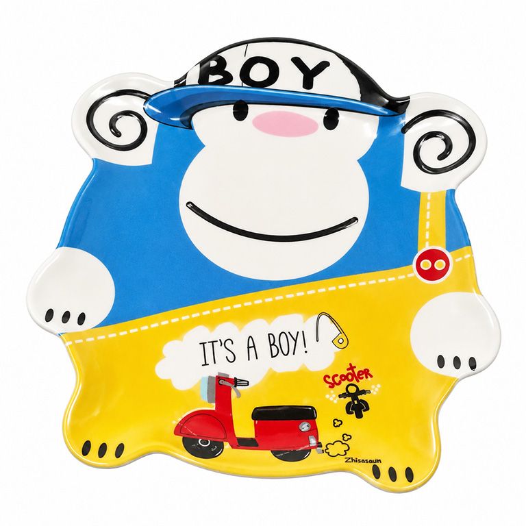 بشقاب کودک زیبا مدل میمون شاد کد newbabyboy