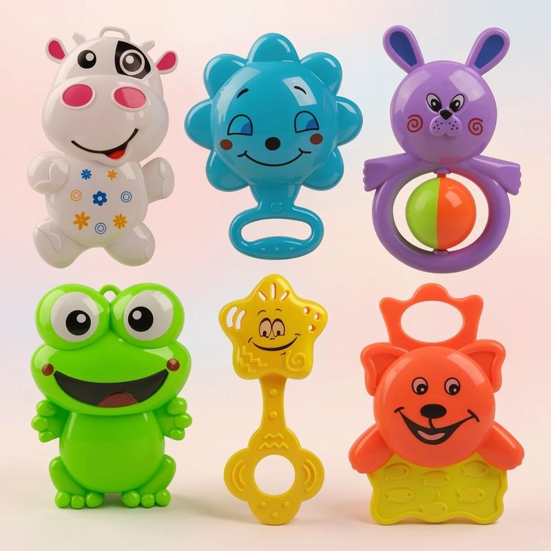 جغجغه مدل baby teethers مجموعه 6 عددی
