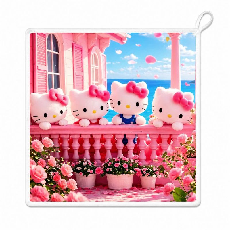 حوله دست و صورت نوزاد مدل کیتی 6 طرح دستمال سایز 31×31 سانتی متر