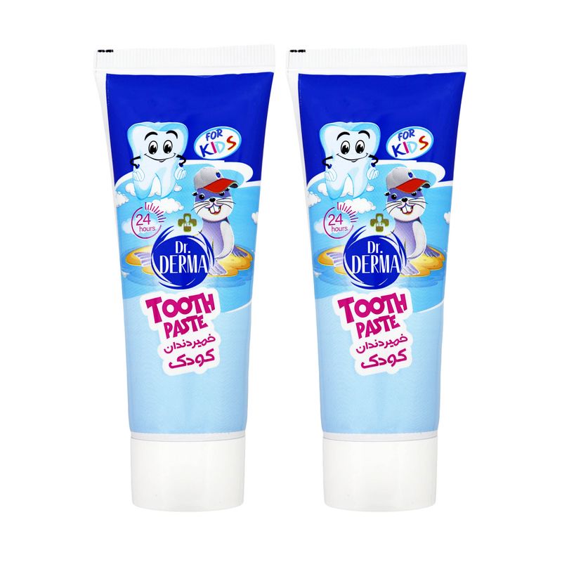 خمیردندان کودک دکتر درما مدل boys حجم 75 میلی لیتر مجموعه 2 عددی