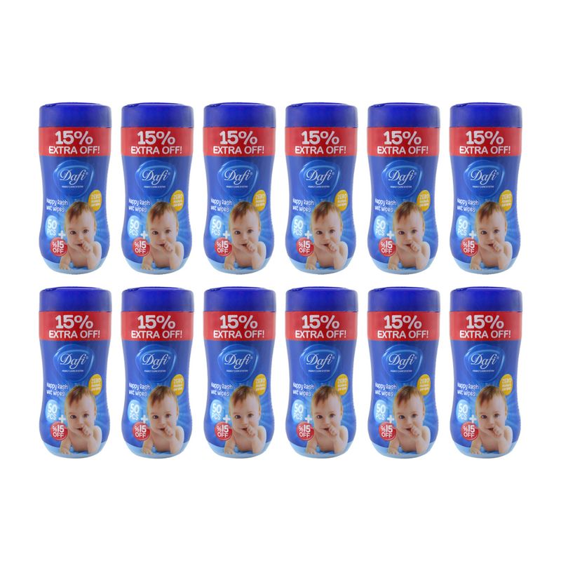 دستمال مرطوب دافی مدل nappy rash مجموعه 12 عددی