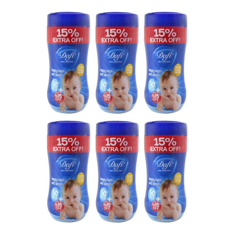 دستمال مرطوب دافی مدل nappy rash مجموعه 6 عددی