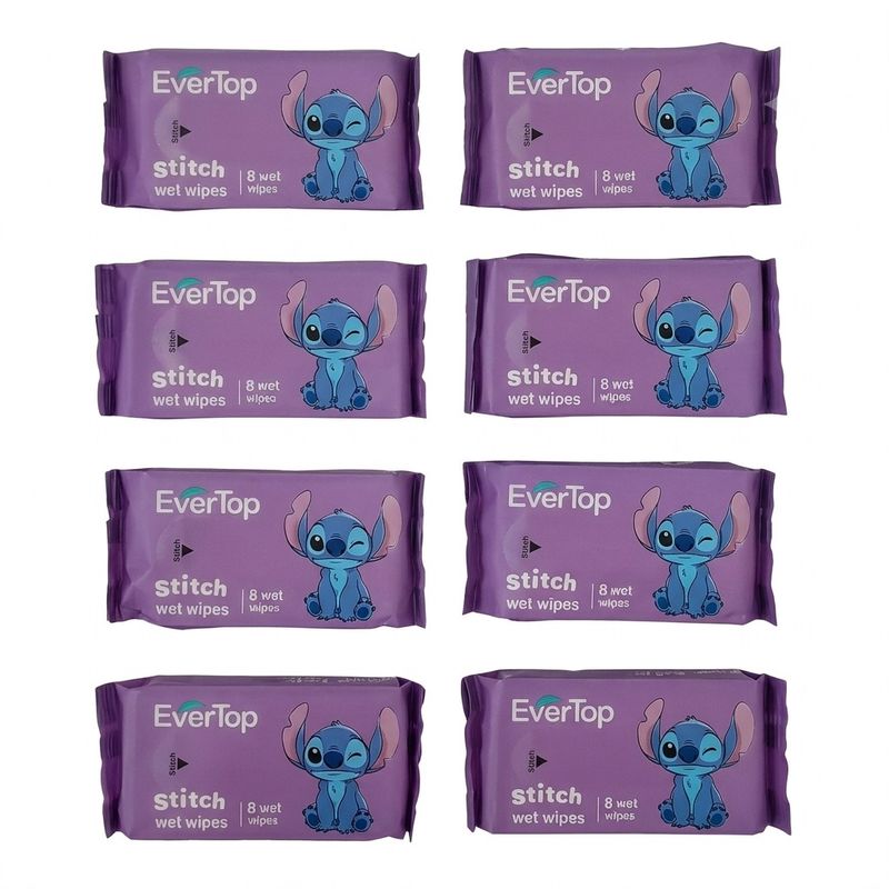 دستمال مرطوب کودک اورتاپ مدل stitch mini بسته 8 عددی