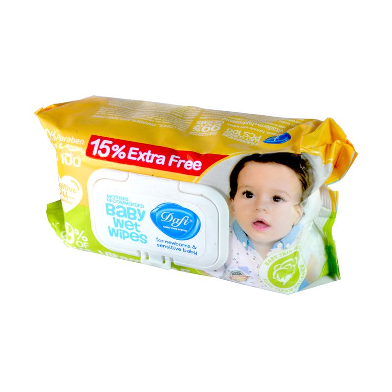 دستمال مرطوب کودک دافی مدل ex1 بسته 100 عددی