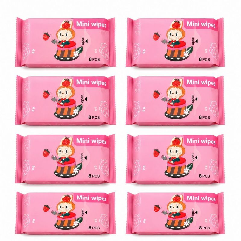 دستمال مرطوب کودک طرح کرومی مدل beanpie مجموعه 8 عددی