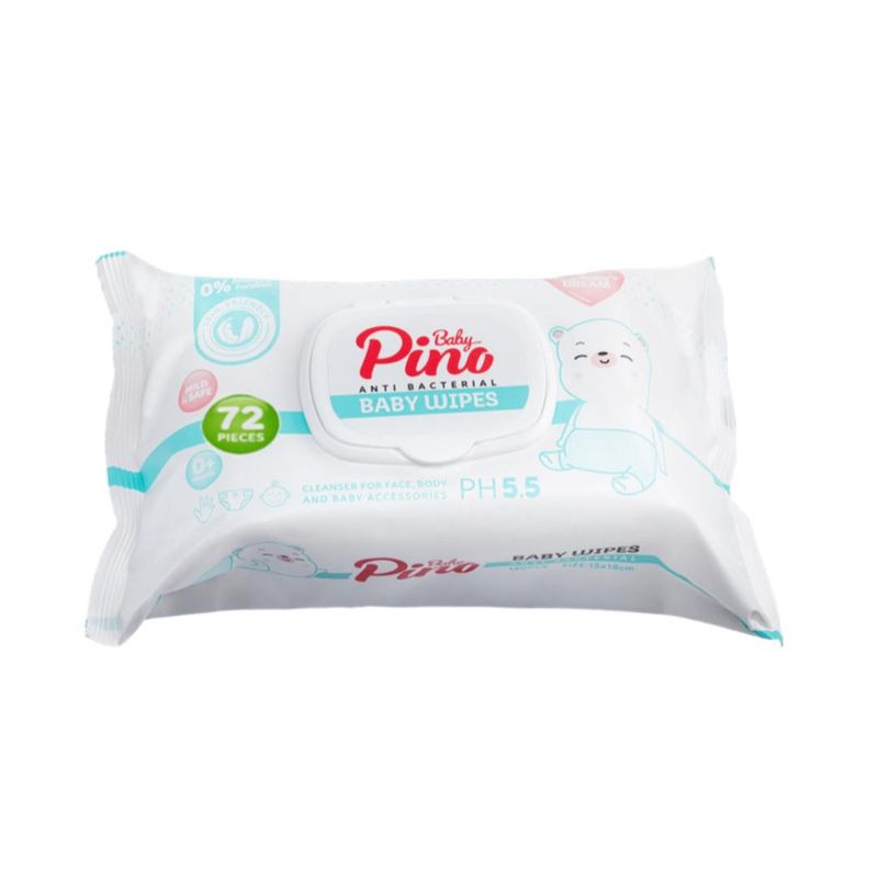 دستمال مرطوب کودک پینو بیبی مدل anti bacterial بسته 72 عددی