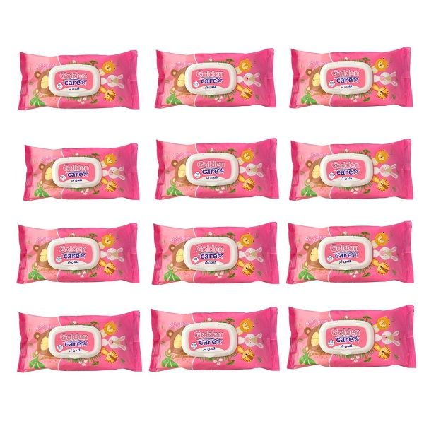 دستمال مرطوب کودک گلدن کر مدل رز 12 بسته 120 عددی