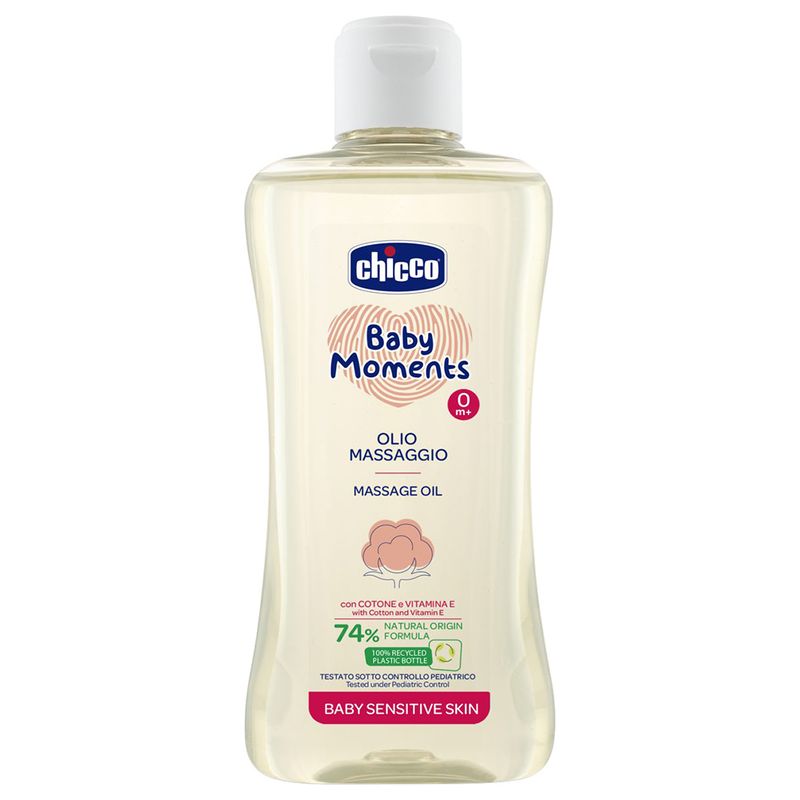 روغن ماساژ کودک چیکو مدل sensitive skin 74 حجم 200 میلی لیتر