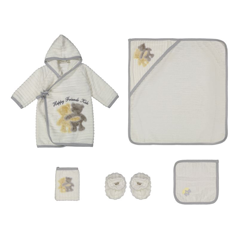 ست حوله کودک و نوزاد مادرکر طرح خرس سایز 75x75 سانتی‌متر مجموعه 5 عددی