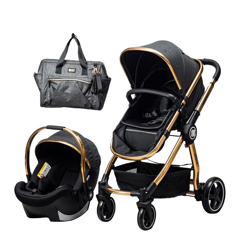 ست کالسکه و کریر کیکابو مدل allure gold 2021 به همراه ساک لوازم کودک