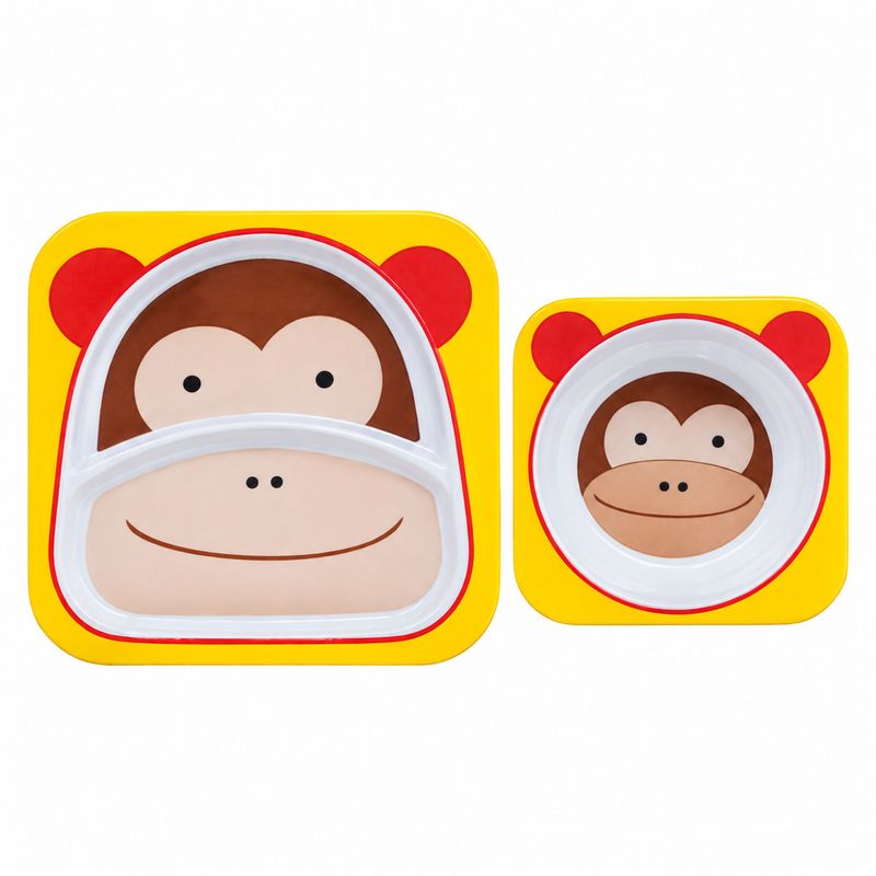 سرویس غذاخوری کودک مهروز مدل zkmonkey مجموعه 2 عددی