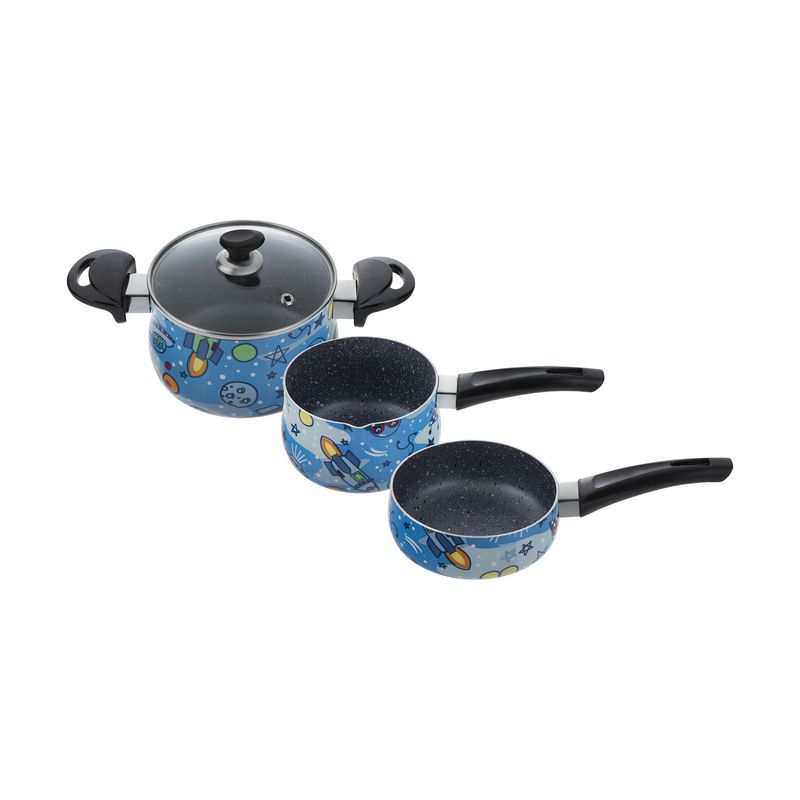 سرویس پخت و پز 4 پارچه کودک خورشید طرح فضایی مدل kh004