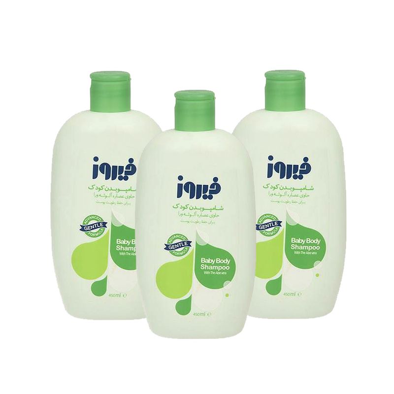 شامپو بدن بچه فیروز مدل aloe vera حجم 450 میلی لیتر مجموعه 3 عددی