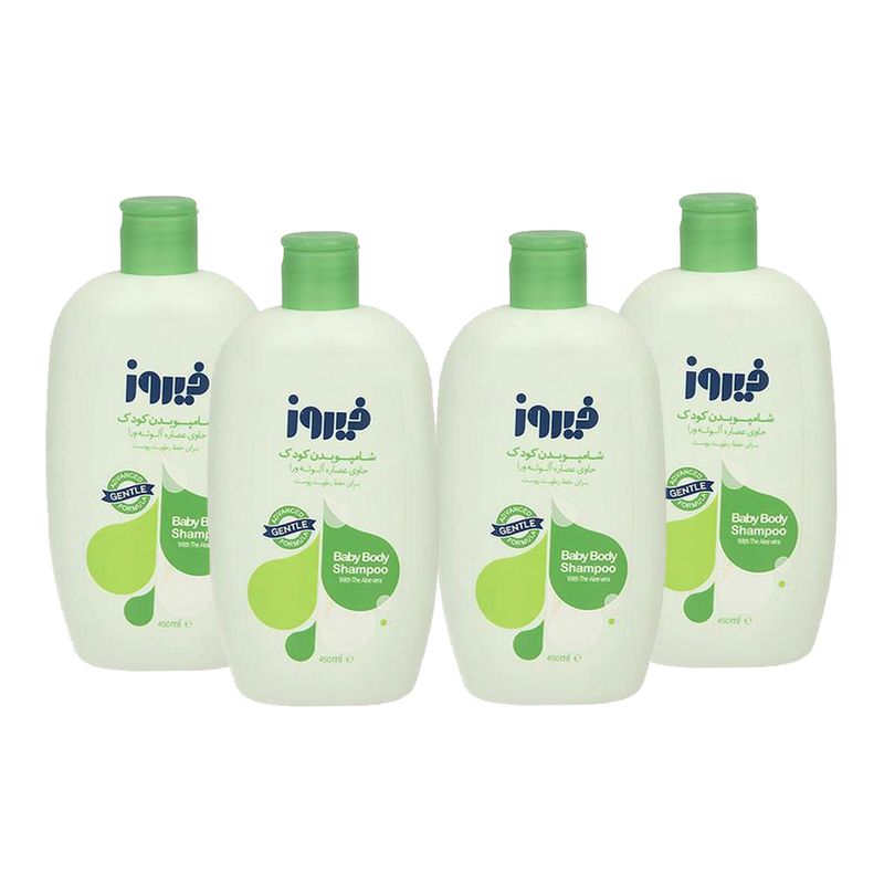 شامپو بدن بچه فیروز مدل aloe vera حجم 450 میلی لیتر مجموعه 4 عددی
