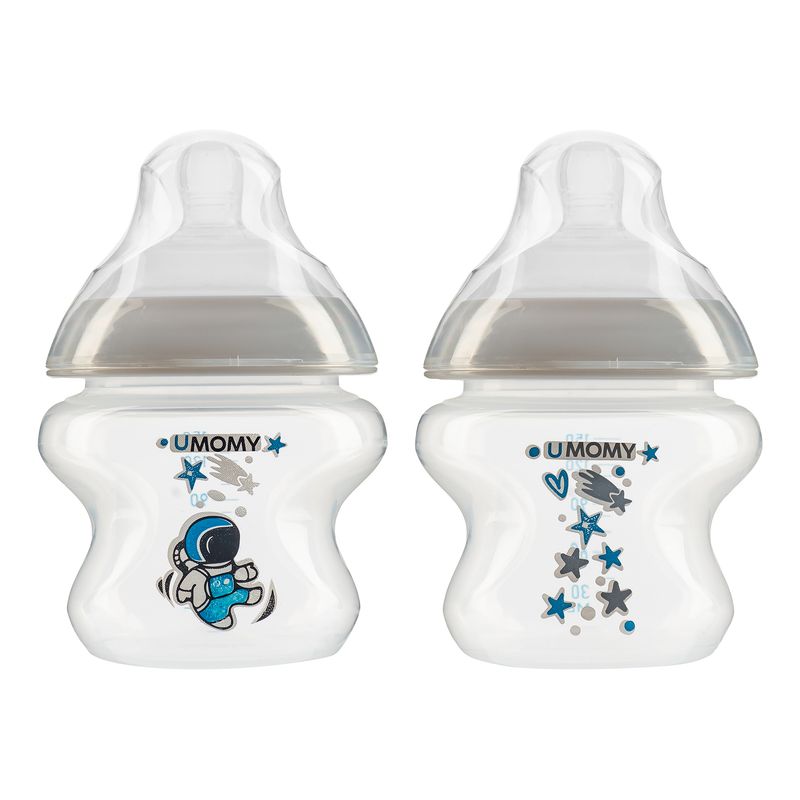 شیشه شیر یومامی مدل anti colic گنجایش 150 میلی لیتر   بسته 2 عددی