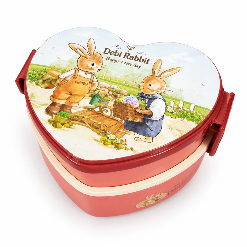 ظرف نگهدارنده غذای کودک مدل قلبی دوطبقه