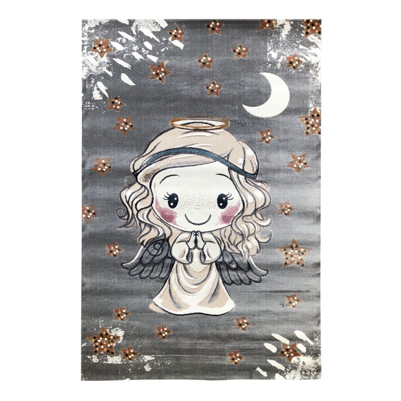 فرش ماشینی آرمانی طرح اتاق کودک کد 603 زمینه نقره ای