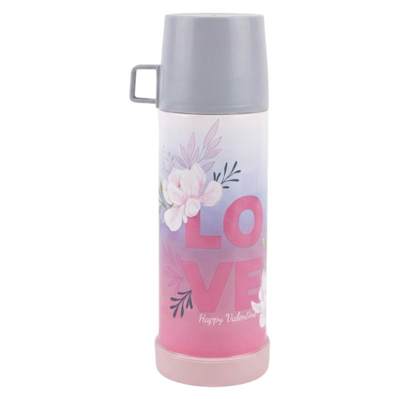 فلاسک کودک مدل فنجان دار طرح love کد ta144 گنجایش 1 لیتر