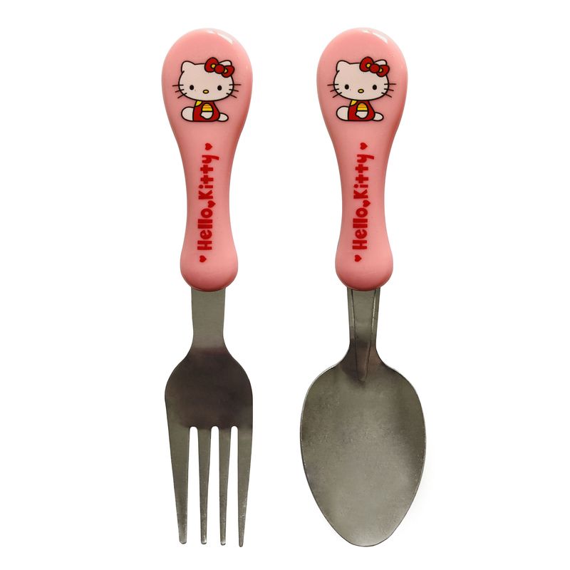 قاشق و چنگال کودک مدل xs b014 طرح hello kitty