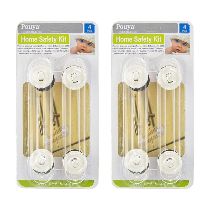 قفل درب کابینت مدل home safety kit دو بسته 4 عددی