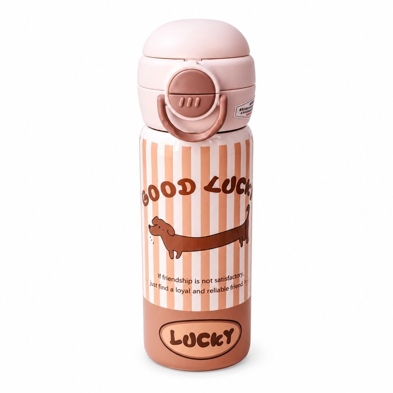قمقمه کودک مدل دوحالته lucky dog نی دار و آسان نوش soosoo49 گنجایش 0.52 لیتر