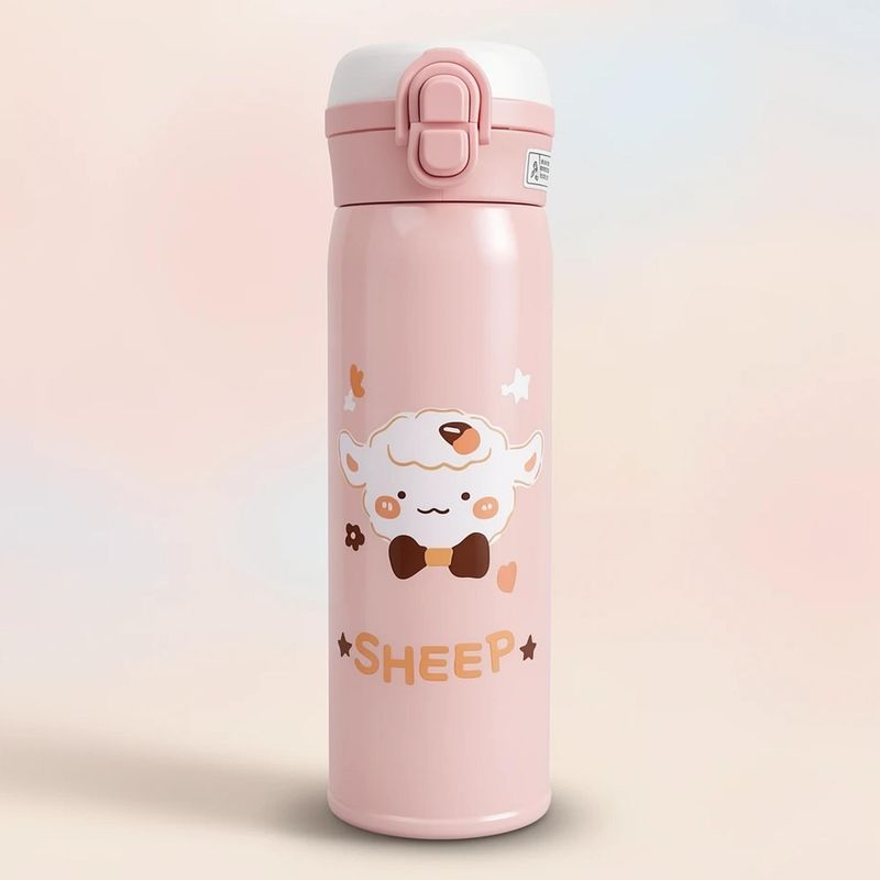 قمقمه کودک مدل دوحالته نی دار طرح ببعی sheep فانتزی  گنجایش 0.5 لیتر
