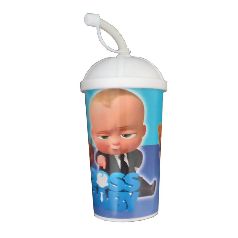 لیوان کودک مدل نی دار طرح بچه رئیس کد m 2