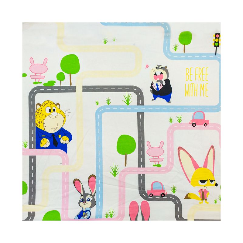 ملحفه آدنو مدل zootopia کد ir82 یک نفره سایز 100x150 سانتی متر