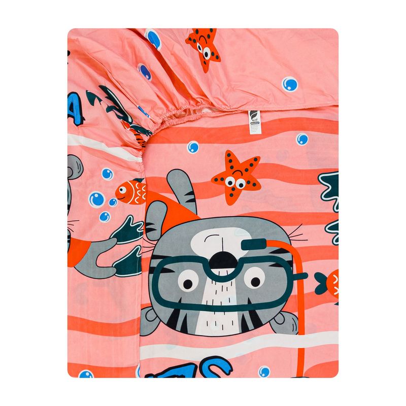 ملحفه میکرو کودک آدنو مدل lovely cat کد mc16 سایز 70x135 سانتی متر