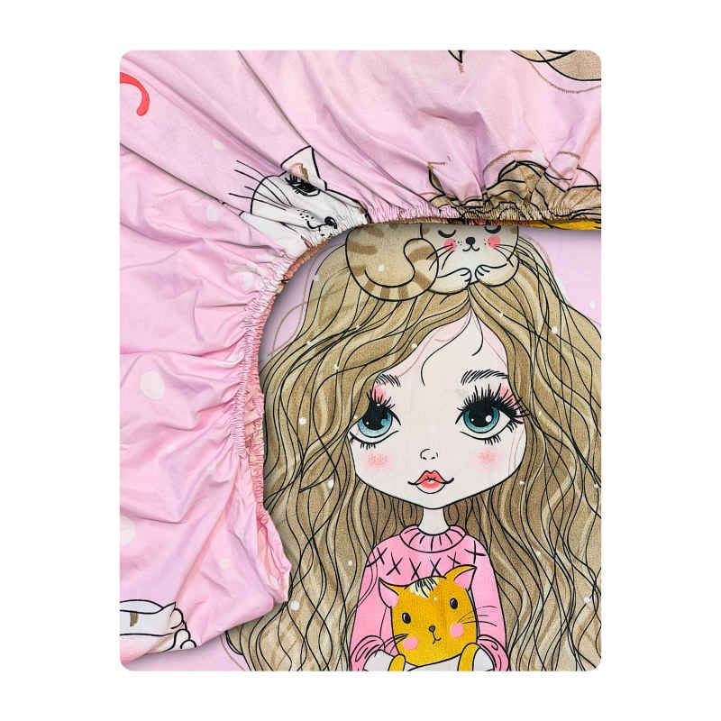 ملحفه کودک آدنو مدل little girl کد ch130 یک نفره سایز 70x135 سانتی متر