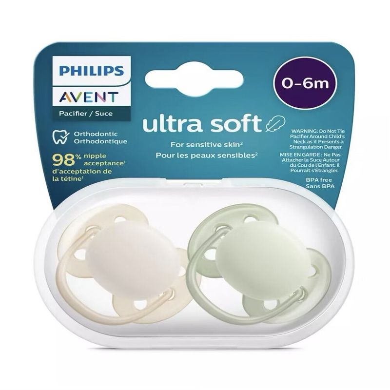 پستانک ارتودنسی اونت مدل ultra soft 0 6 بسته دو عددی