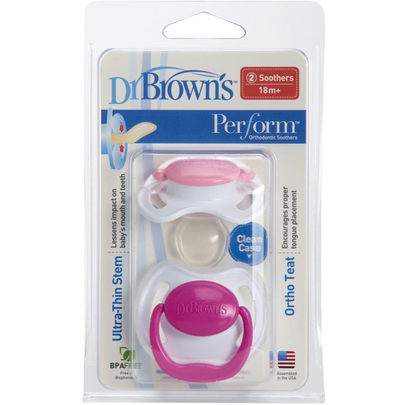 پستانک ارتودنسی دکتر براونز مدل perform orthodontic soothers بسته 2 عددی