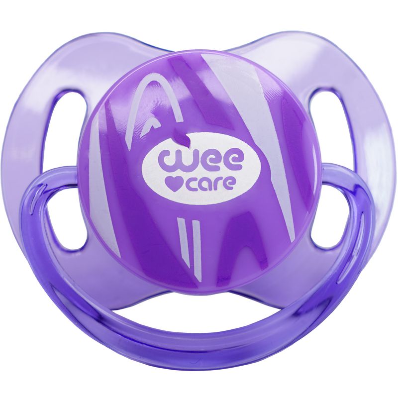 پستانک ارتودنسی وی کر مدل دربدار شفاف دسته دار  comfort سایز 0 3 ماه کد p144