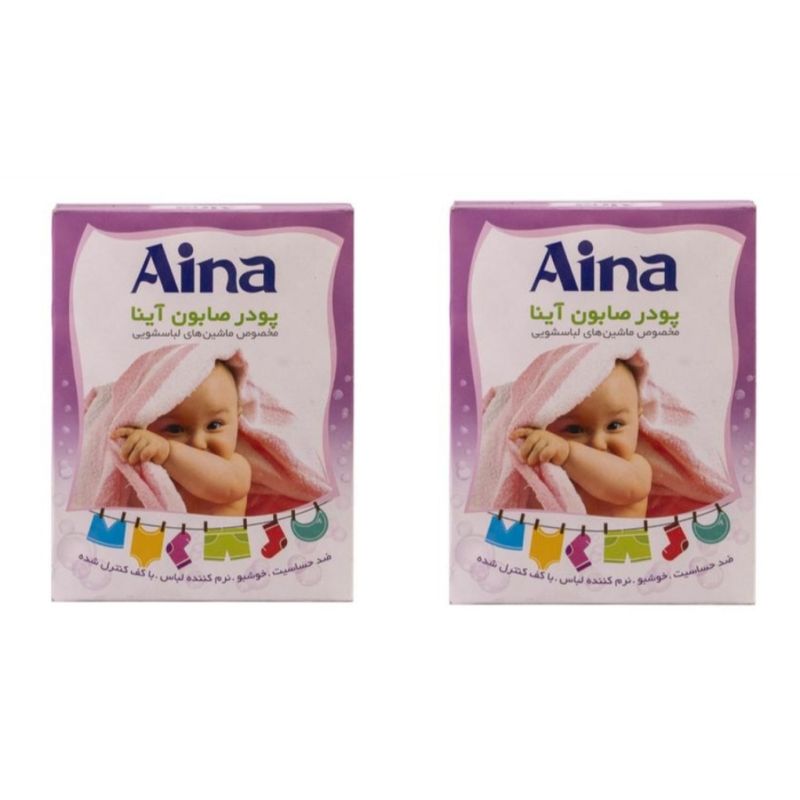 پودر صابون بچه آینا مدل ماشینی کد 11 وزن 400 گرم بسته دو عددی
