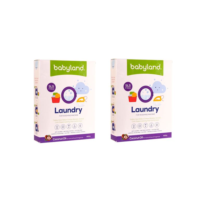 پودر صابون ماشین لباسشویی بیبی لند مدل laundry وزن 400 گرم مجموعه دو عددی