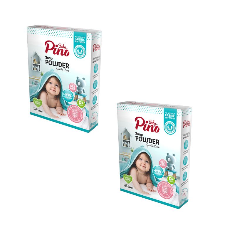 پودر صابون کودک و نوزاد پینو بیبی مدل ماشین لباسشویی وزن 400 گرم بسته دو عددی