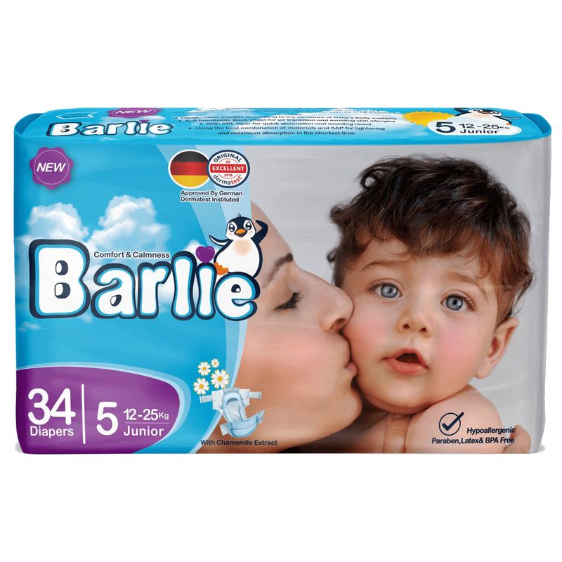پوشک بارلی مدل economic سایز 5 بسته 34 عددی