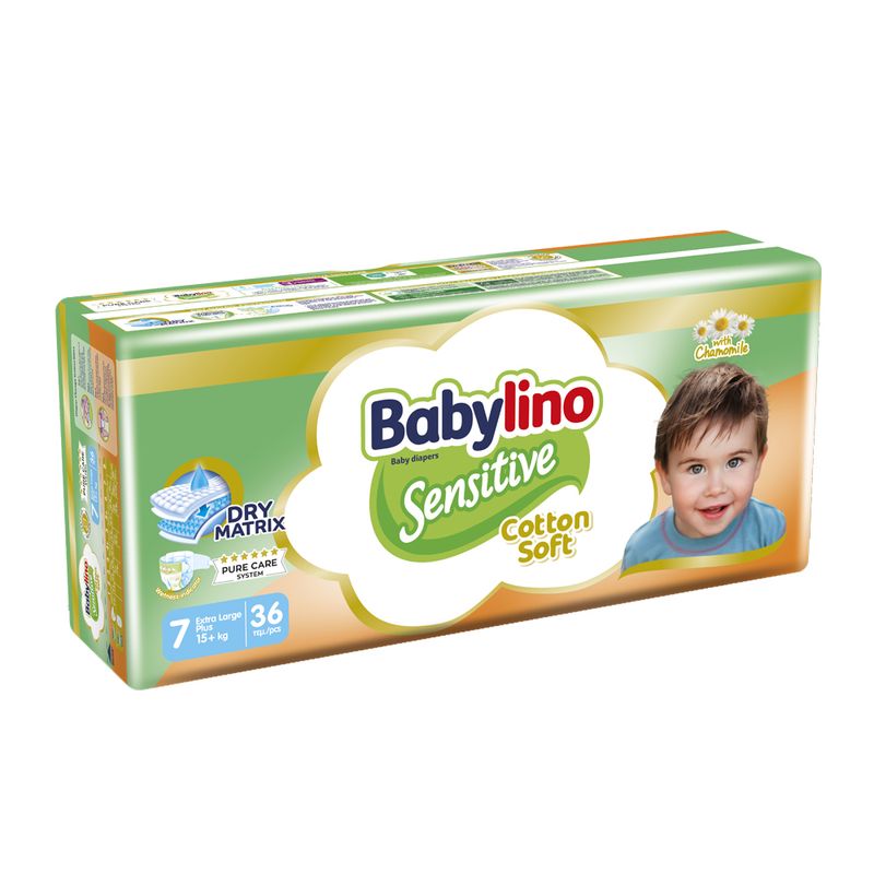 پوشک بچه ضد حساسیت بیبی لینو مدل value pack سایز 7 بسته 36 عددی