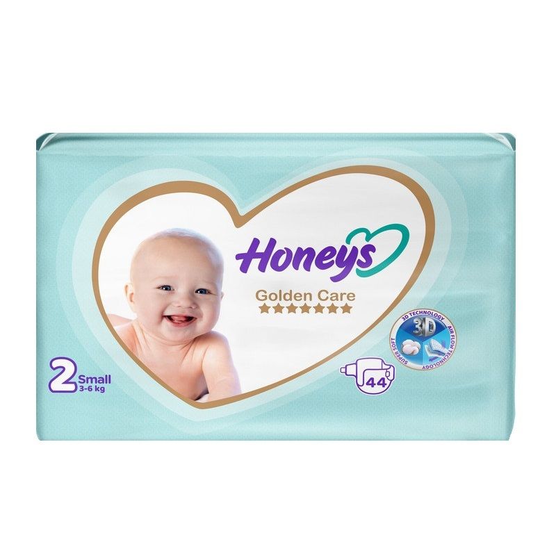 پوشک بچه هانیز مدل 3 6 kg سایز 2 بسته 44 عددی مجموعه 2 عددی