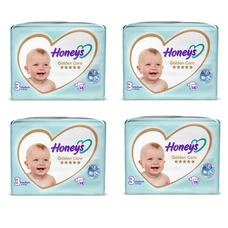 پوشک بچه هانیز مدل دابل سایز 3 مجموعه 4 عددی