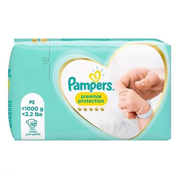 پوشک بچه پمپرز مدل preemie protection سایز 0 بسته 32 عددی