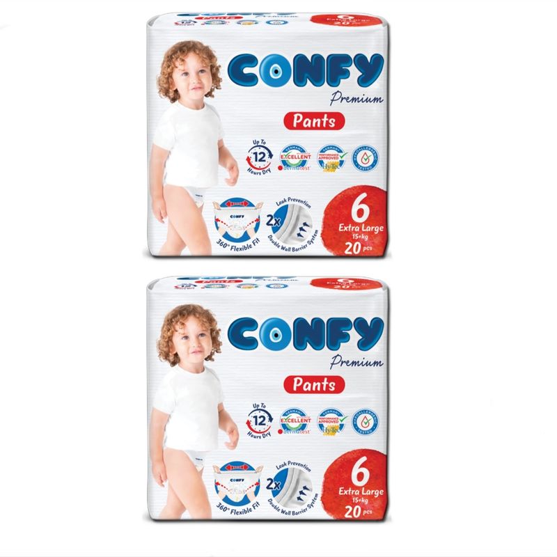 پوشک بچه کانفی مدل pants سایز 6 دو بسته 20 عددی